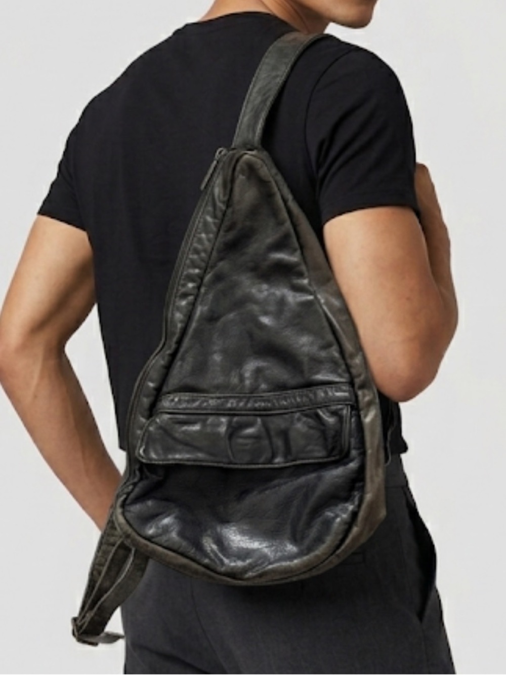 Ameribag Large Classic Black Leather Vintage Bag
